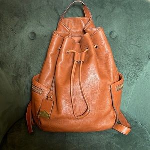 Fossil drawstring leather backpack